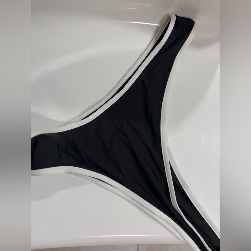 H&M Black Bikini Bottom with White Trim
